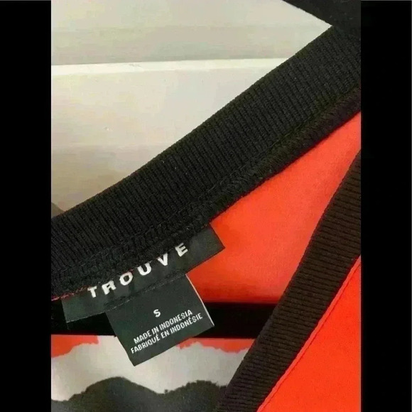 Gorgeous Trouve Orange, black, grey & white sleeveless dress - Picture 8 of 8